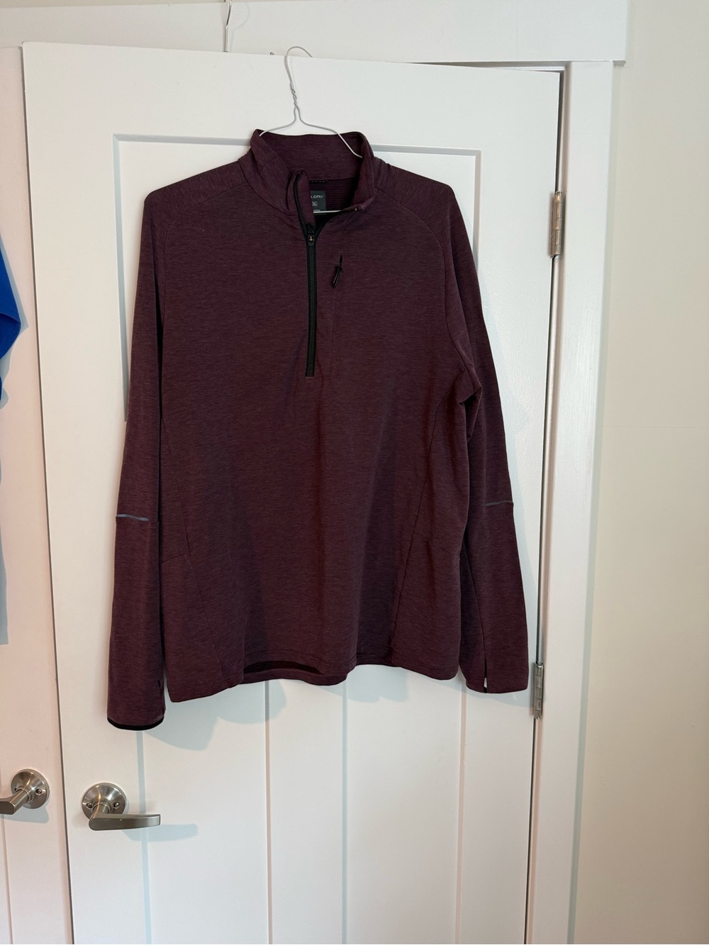 Men's Zip-Neck Sweater Pullover in Burgundy